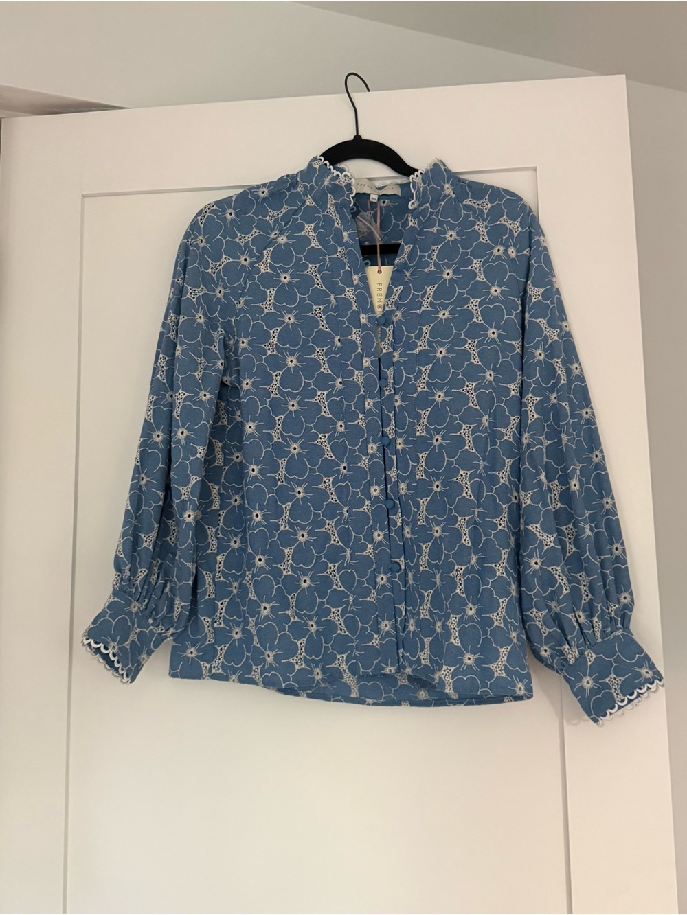 French Mauve PORTOFINO CHAMBRAY EYELET BLOUSE